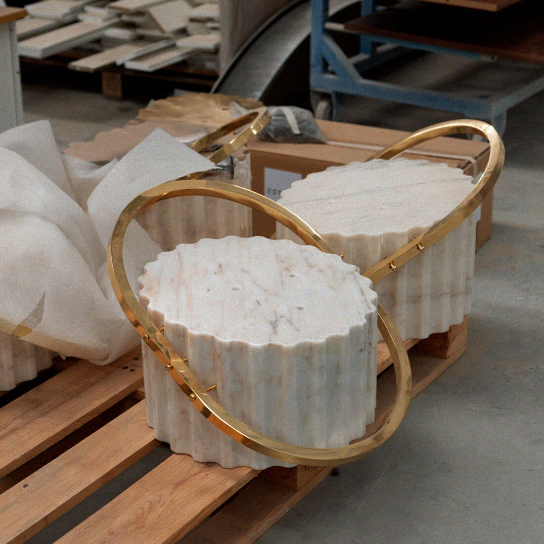 handmade marble stool
